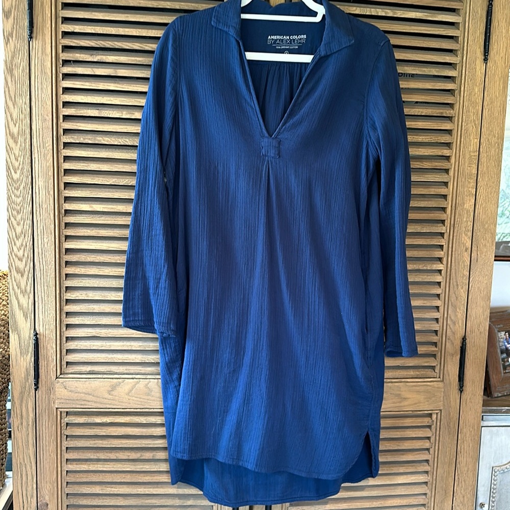 AMERICAN COLORS BY ALEX LEHR, St. Tropez in Navy Gauze, Size Medium
